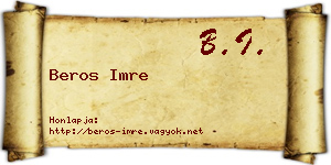 Beros Imre névjegykártya